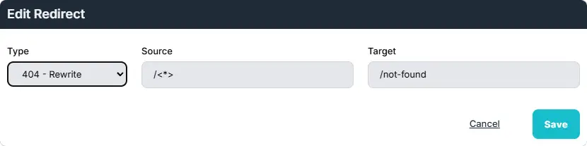 A form for creating URL redirects in NewportCMS